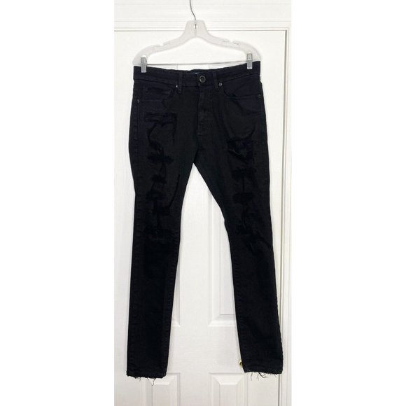 Jordan‎ Craig Sean Tribeca Twill Jeans Distressed Black 32x32 Measure 32x31 - Picture 1 of 8